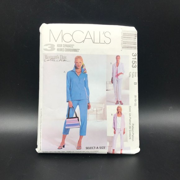 Vintage Sewing PATTERN McCalls 3153, Misses 2001 Petite Shirt Jacket Top and Pan - Picture 1 of 2